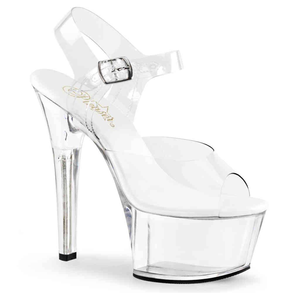 Pleaser - ASPIRE608 Sandaal met enkelband, Paaldans schoenen - Paaldans schoenen - Transparant Product image